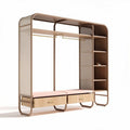 Multipurpose storage unit with metal frame and wooden benches - 150 x 100 x 200cm