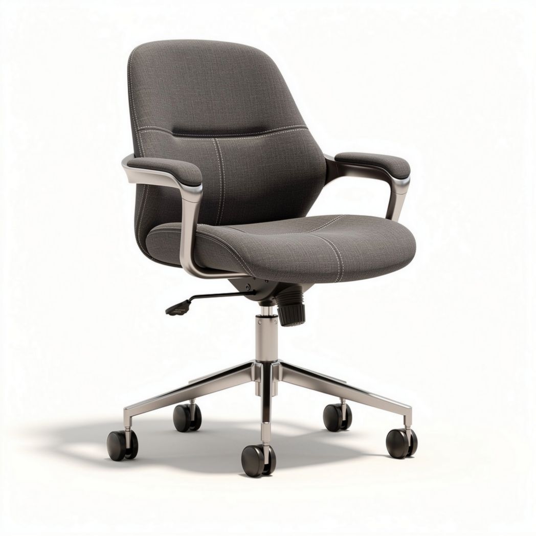 Ergonomic office chair with adjustable height in gray fabric - 60 x 60 x 90cm