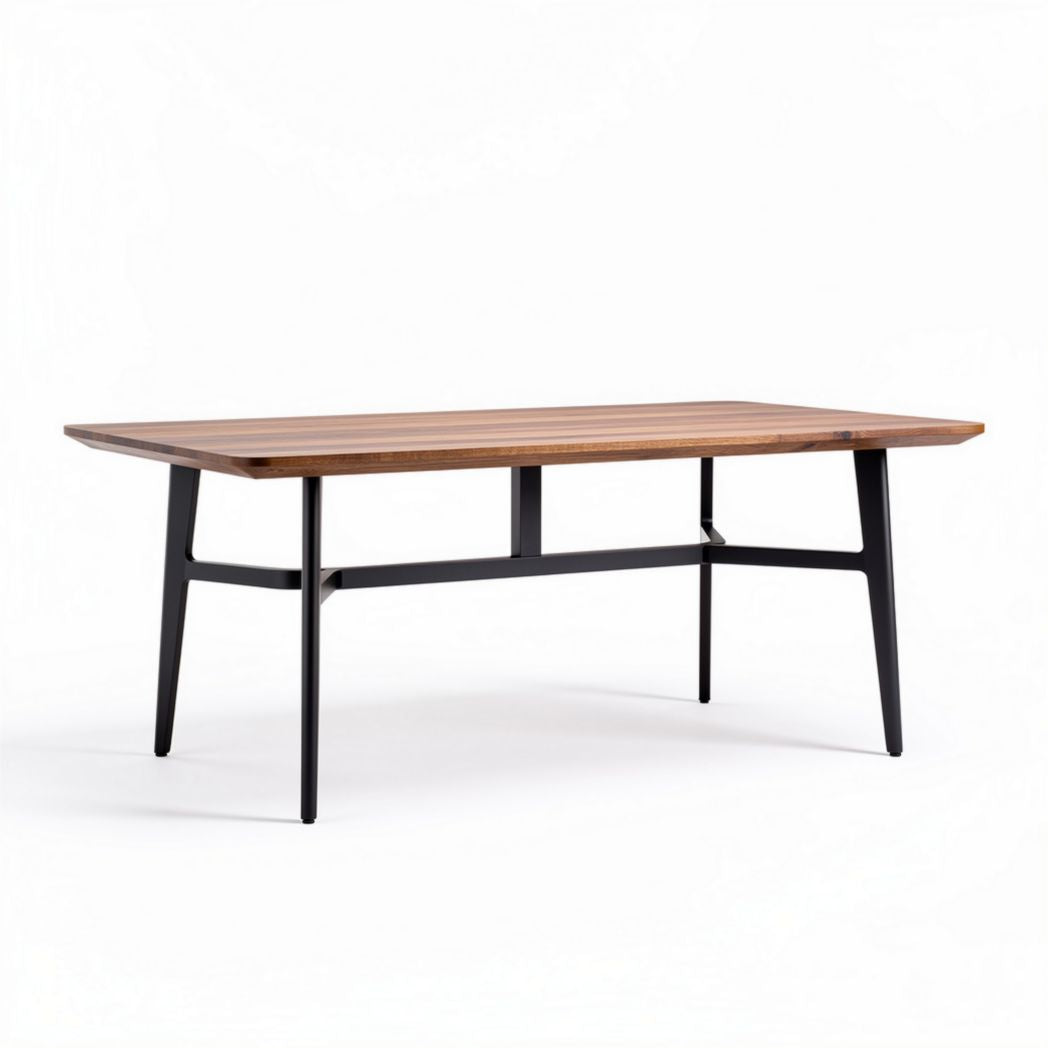 Wooden rectangular dining table for home use - 180 x 90 x 75cm