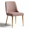 Upholstered dining chair with gold legs - 45 x 50 x 90cm