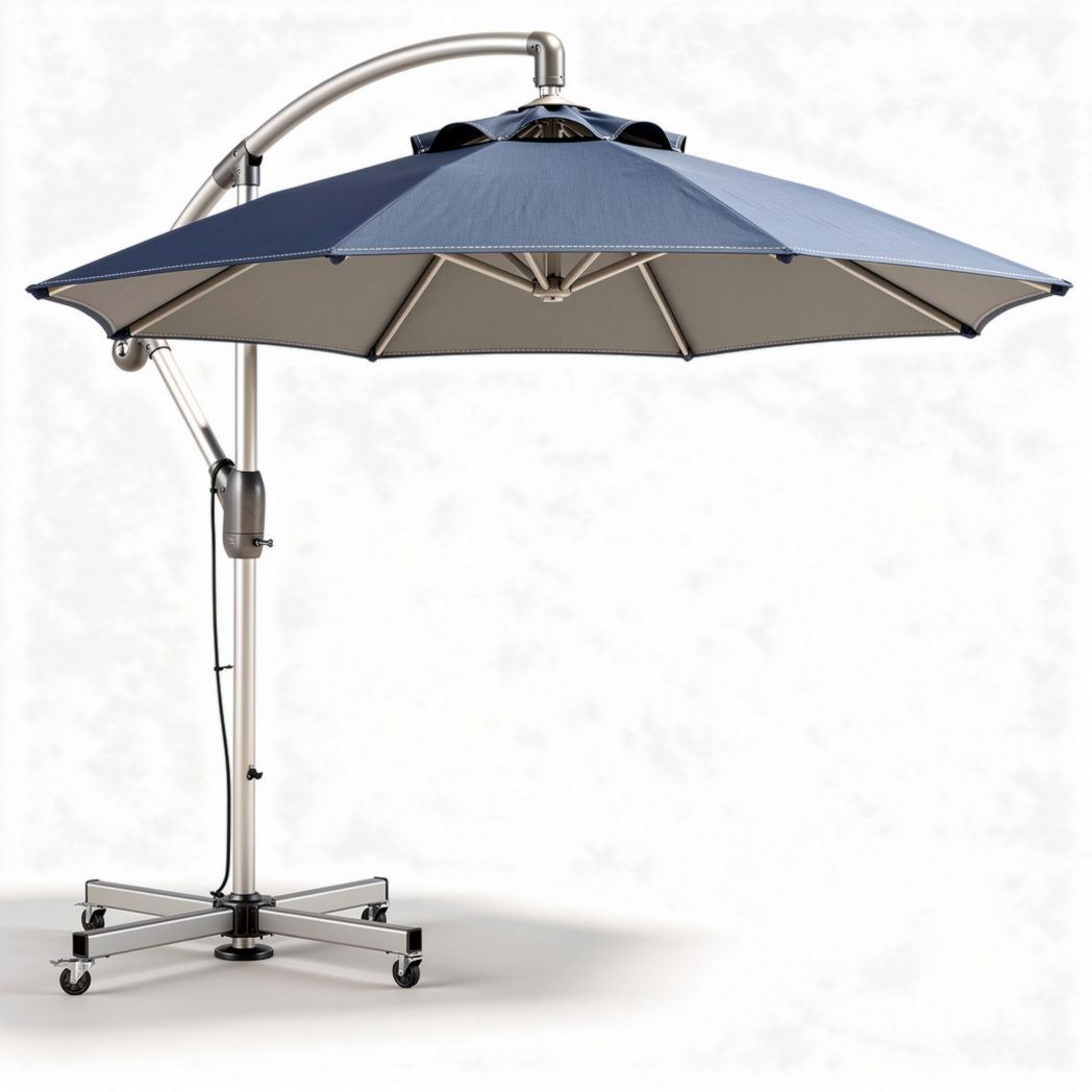Cantilevered patio umbrella with steel frame - 300 x 300 x 250cm