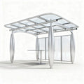 Aluminum outdoor gazebo with glass panels - 200 x 150 x 250cm