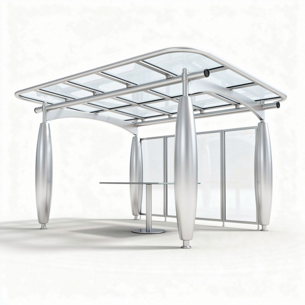 Aluminum outdoor gazebo with glass panels - 200 x 150 x 250cm