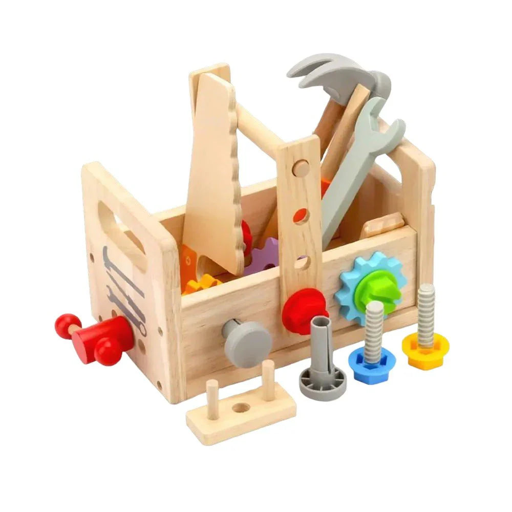 Wooden Kidsâ€?Toolbox Set â€?Usable Tools for Hands-On Learning