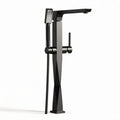 Brushed nickel freestanding bathtub faucet with handheld sprayer - 15 x 15 x 100cm