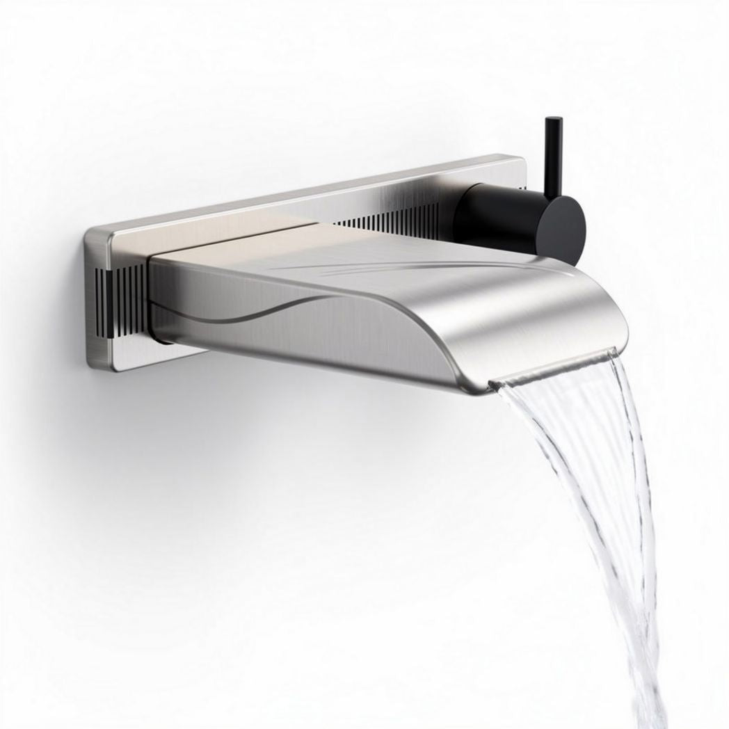 Wall-mounted stainless steel waterfall faucet - 25 x 8 x 5cm