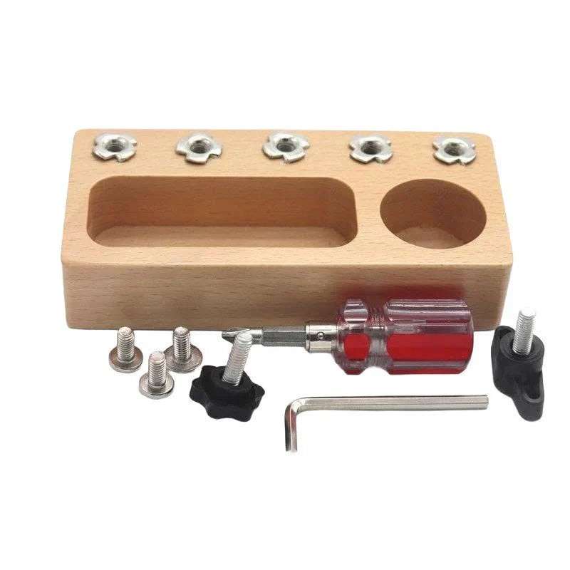 Portable Wooden Screwdriver Board with Built-in Tool Storage