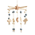 Wooden Baby Crib Mobile with Bells, Musical Nursery Hanging Toy Decor