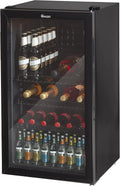 Swan 80L Glass Fronted Under Counter Fridge, Wine Beer and Beverage Cooler